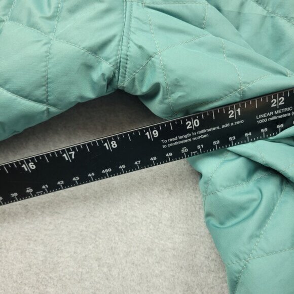 LL Bean Womens Fleece Lined Primaloft Jacket Coat Large Teal Blue Long - Picture 9 of 16